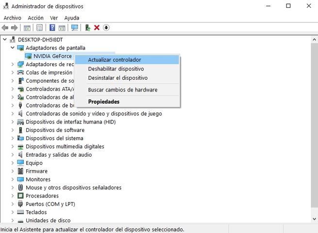 administrador de dispositivos