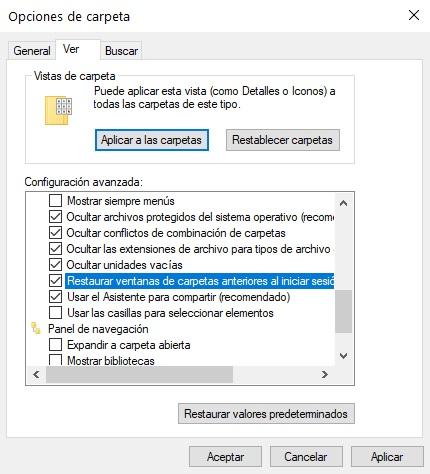 opciones explorador windows