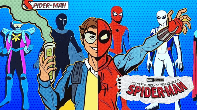 Durante el proceso Peter tiene muchos trajes de Spider-Man referencia a los cómics / Foto: Disney+