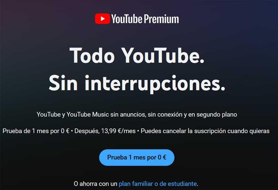 precio youtube