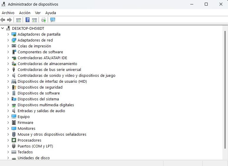 administrador de dispositivos