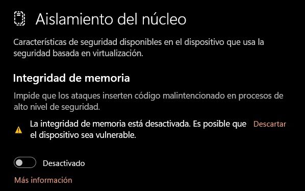 Activar opción de seguridad