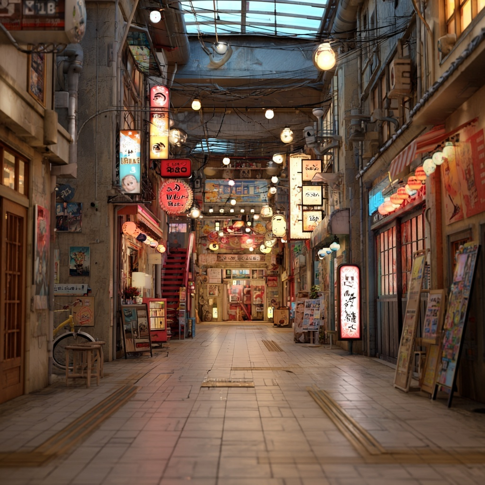 Calle japonesa creada con Midjourney