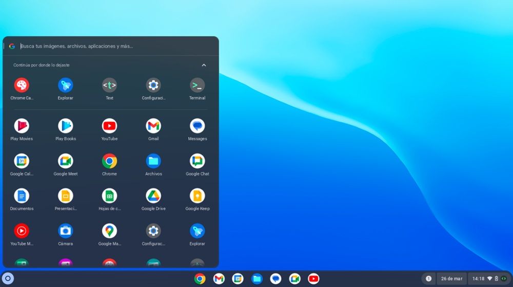 Interfaz de ChromeOS Flex