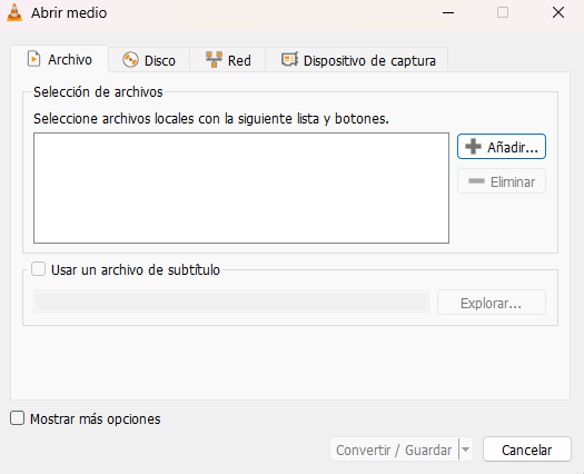 Convertir formato de archivo