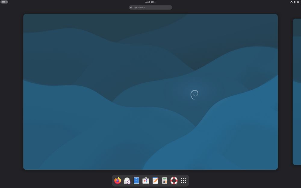 Interfaz de usuario del escritorio de Debian 13.2 Trixie mostrando el entorno GNOME 48 con sus aplicaciones y temas actualizados.