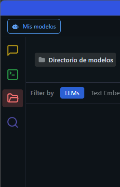 Secciones de LM Studio