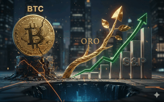 Bitcoin perdió ganancias de 2025 mientras el oro y el S&P 500 siguen arriba 