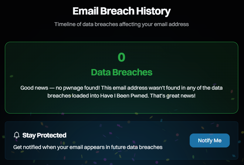 Correo electrónico no aparece en brecha de seguridad