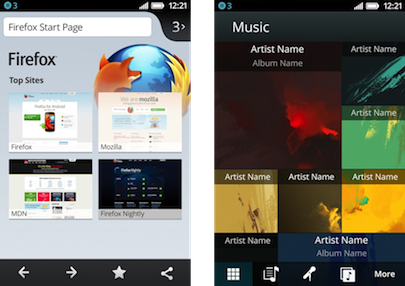 Aspecto de Firefox OS para móvil básico