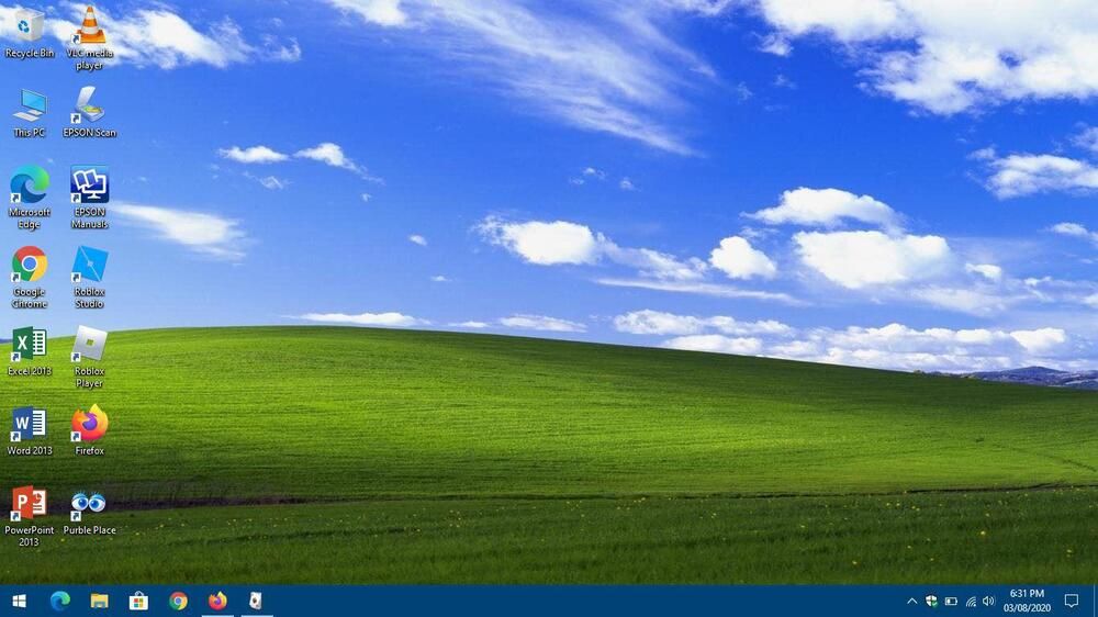 Clásico escritorio y programas de Windows XP