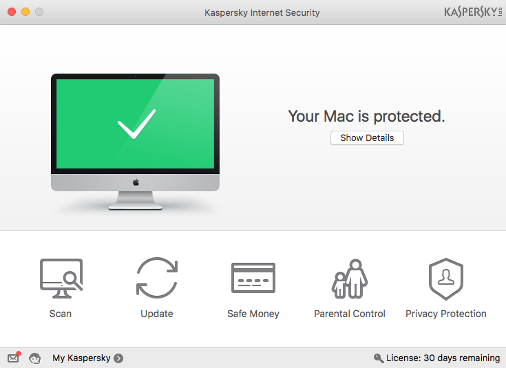 Interfaz de Kaspersky para Mac