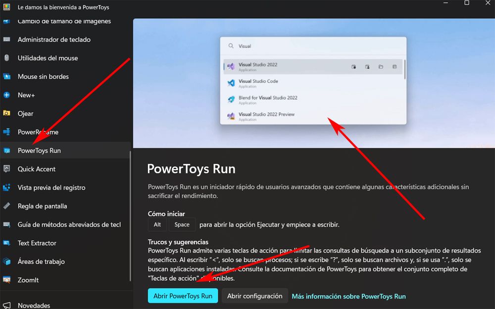 PowerToys Run interfaz principal