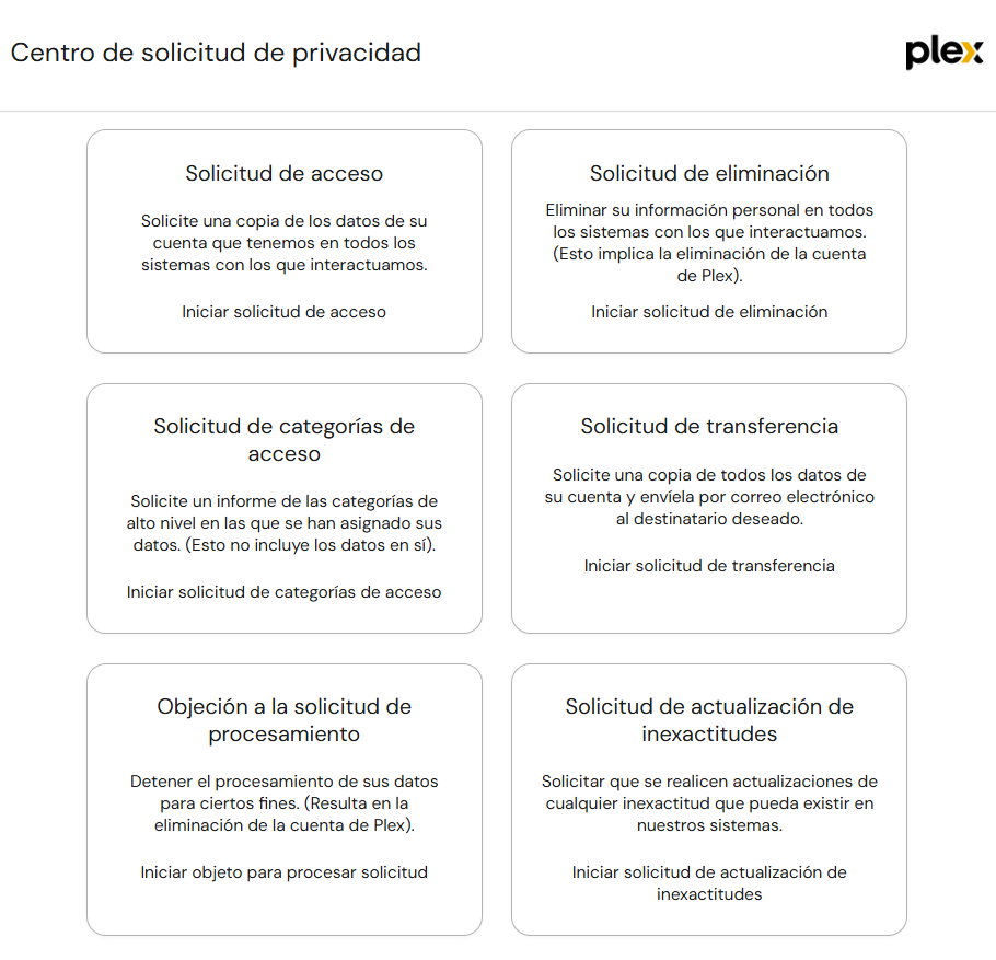 Eliminar cuenta de Plex