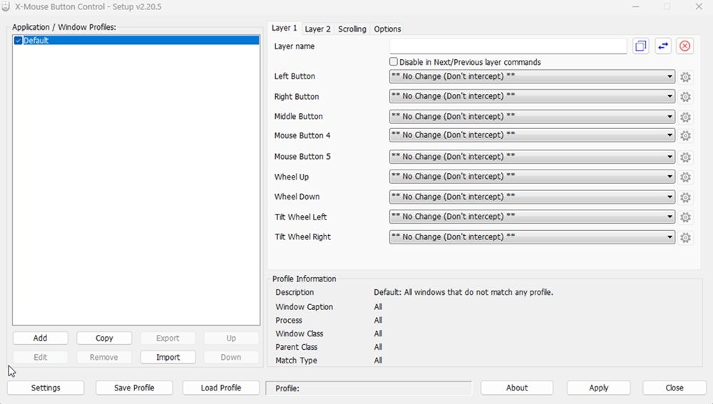X Mouse Button Control
