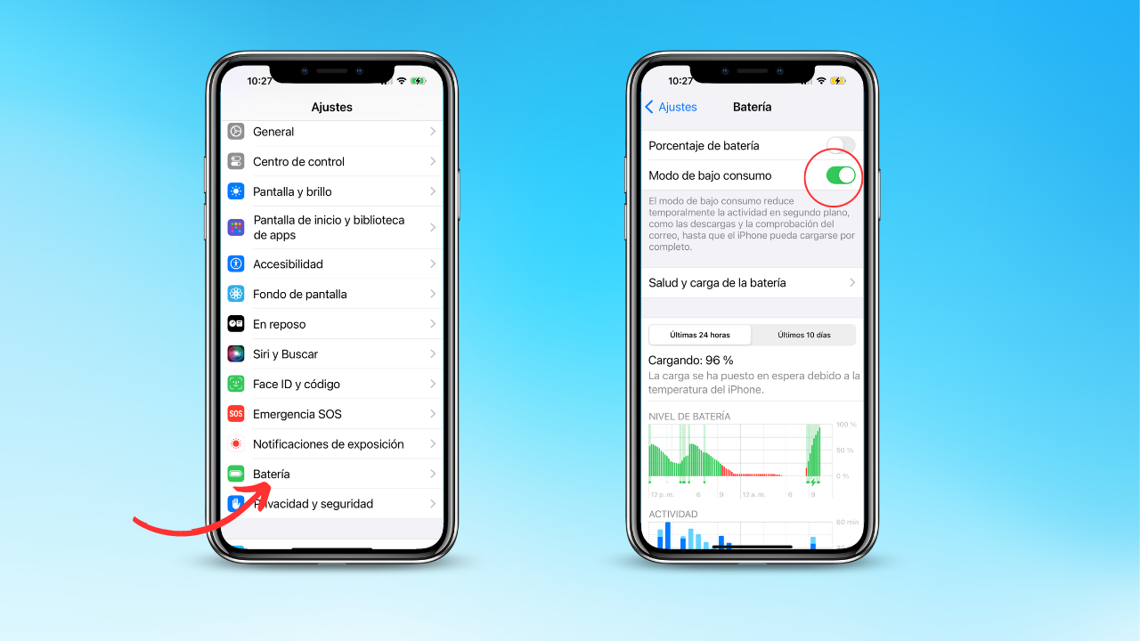 ahorro de batería en el iPhone