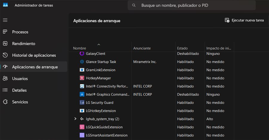 aplicaciones inicio windows