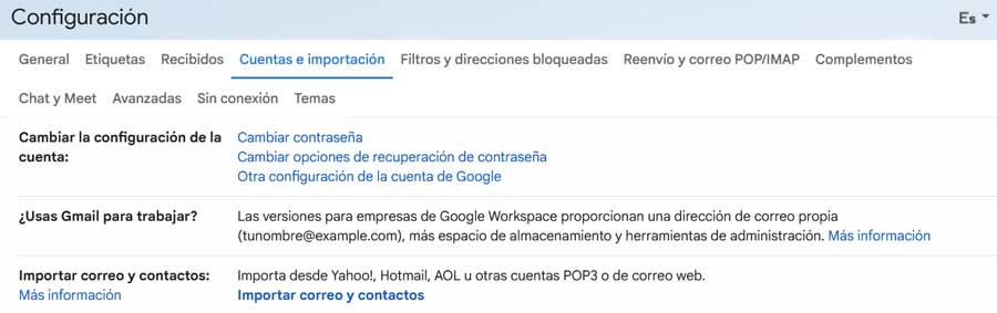 configuracion gmail