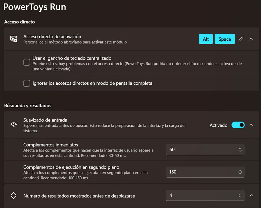 configuracion run Powertoys