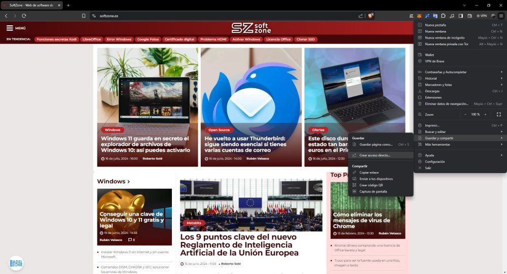 crear acceso directo web brave