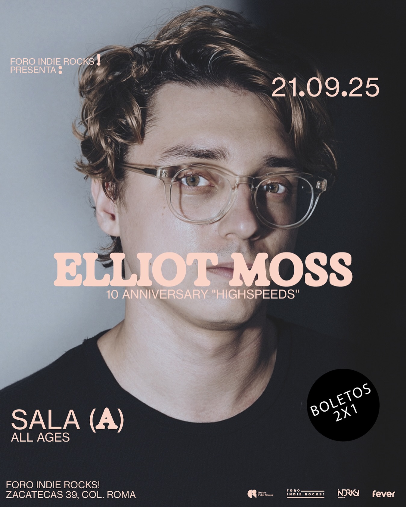 Elliot Moss brillará en el Foro Indie Rocks!