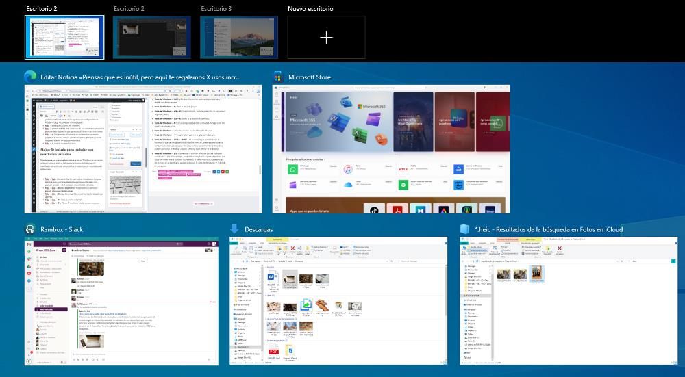 Escritorios virtuales Windows