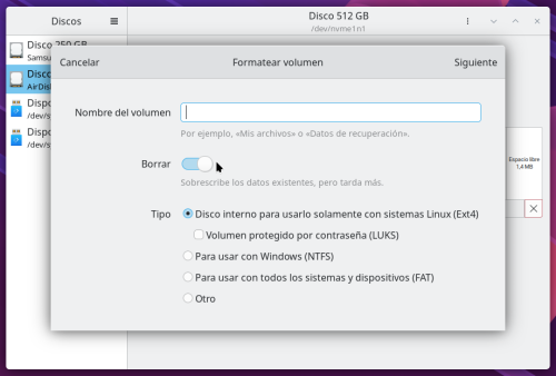 Cómo borrar discos y particiones de manera segura con GNOME Disks