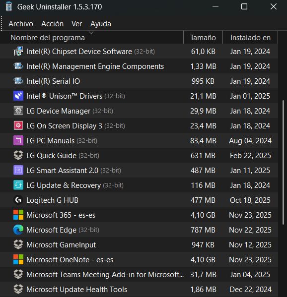 interfaz Geek Uninstaller