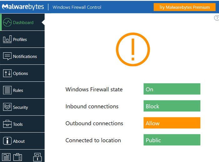 interfaz firewall malwarebytes