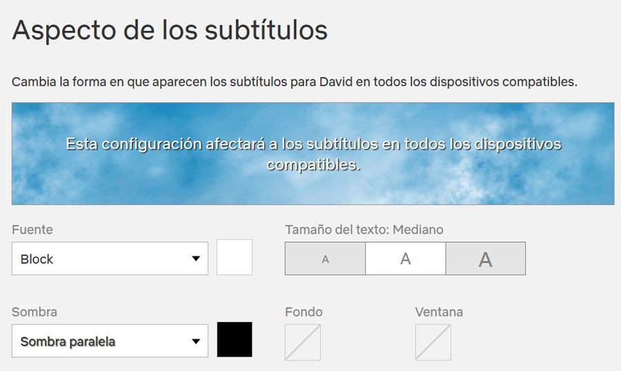 subtitulos personalizables en Netflix