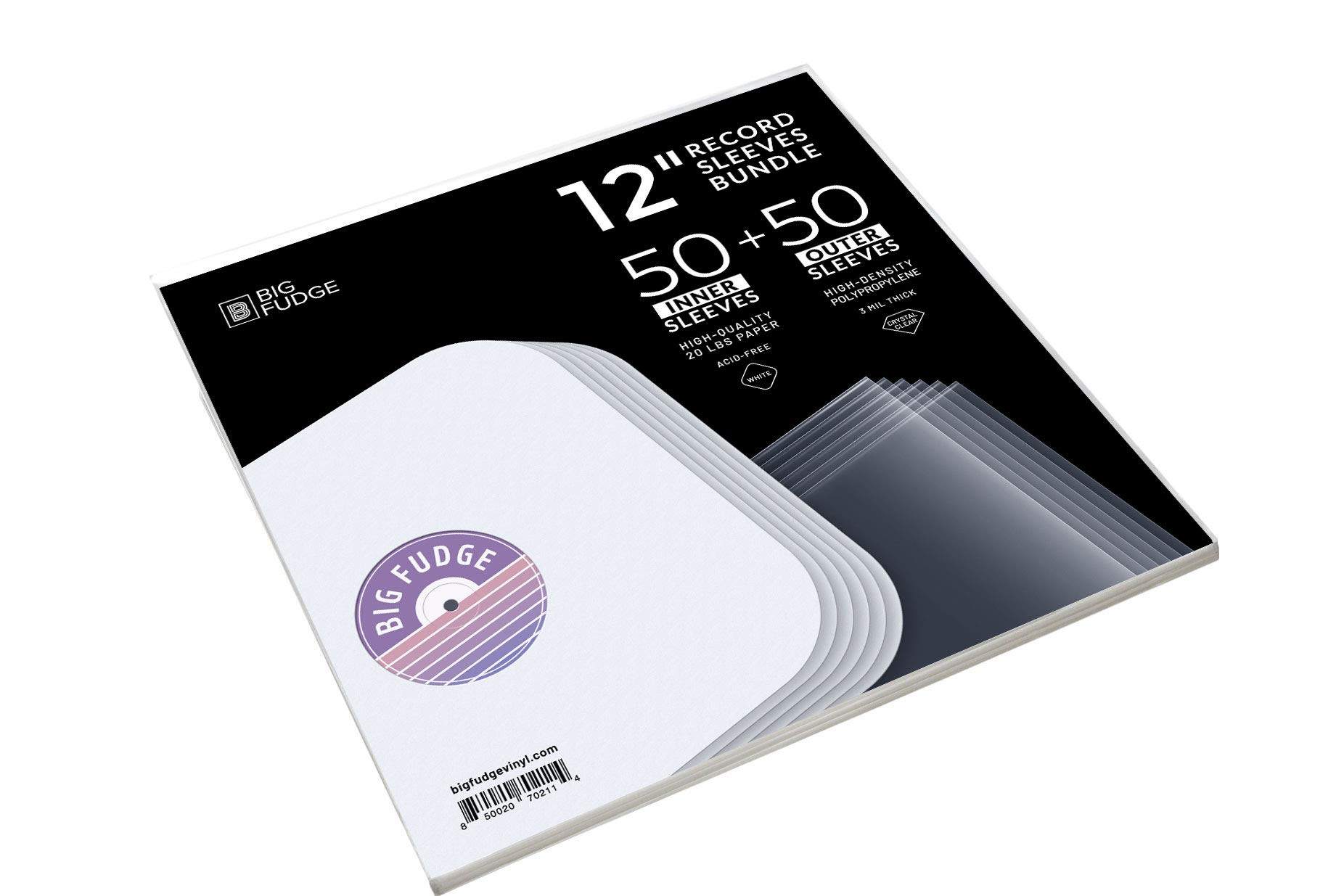 Paquete de fundas interiores y exteriores protectoras para discos de vinilo