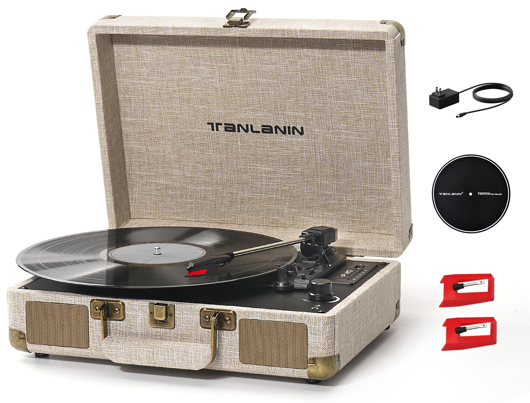 Tocadiscos reproduciendo un vinilo, ilustrando el uso correcto del equipo