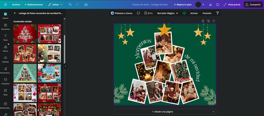 Plantilla gratuita para collage navideño con Canva