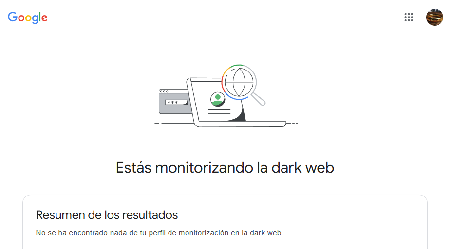 Herramienta de monitorización de la dark web de Google.
