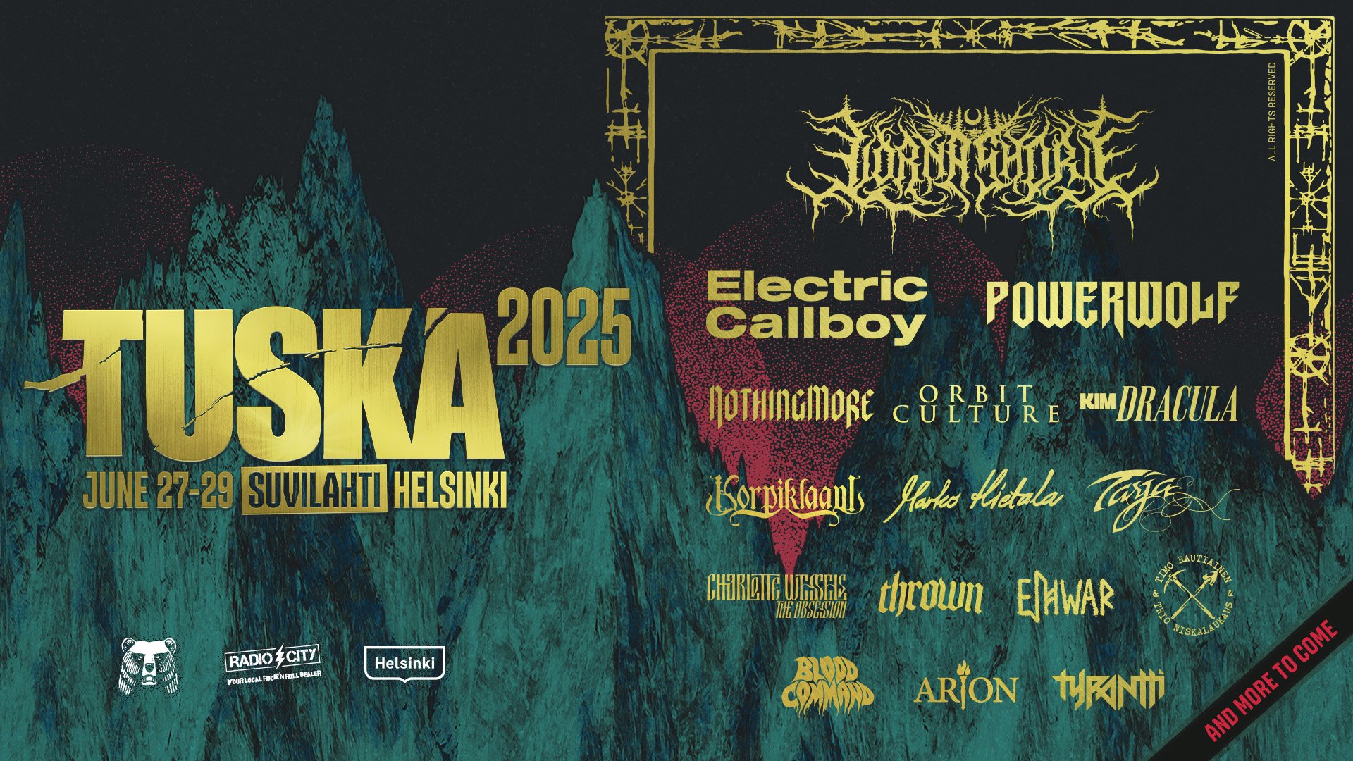 Cartel del festival Tuska Open Air en Helsinki, uno de los eventos de heavy metal más importantes de Finlandia