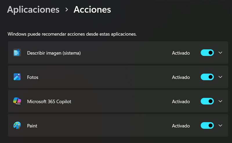 acciones configuracion windows