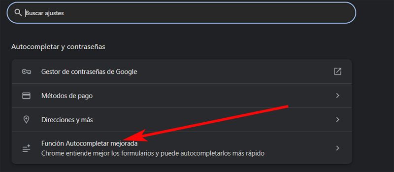 autocompletar Chrome