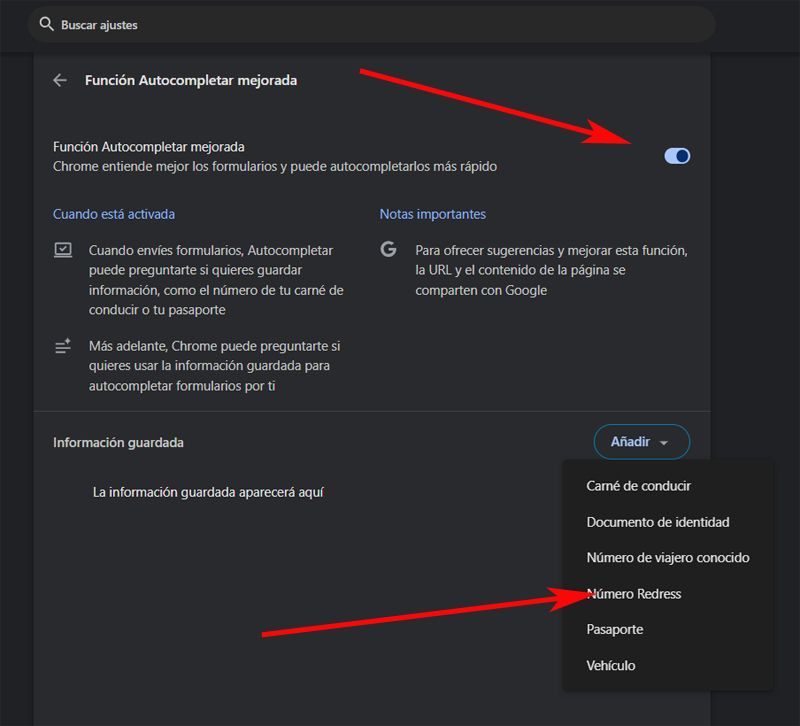 datos funcion Chrome