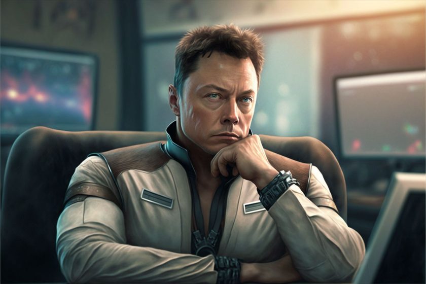 Elon Musk pensando en su oficina mientras busca remplazao para CEO de Twitter. Imágen por DiarioBitcoin de uso libre, bajo dominio público