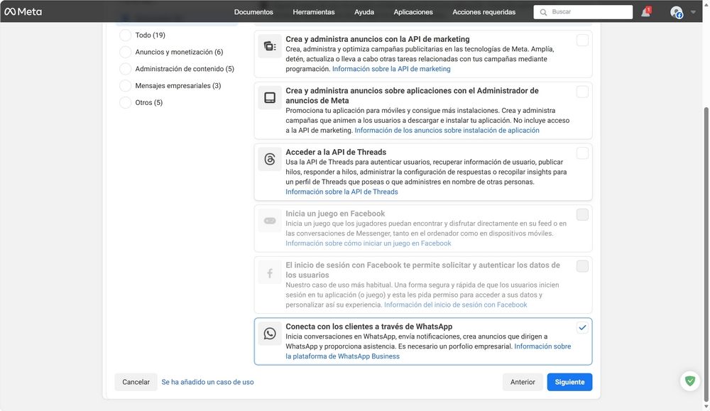 Crear API en WhatsApp 4