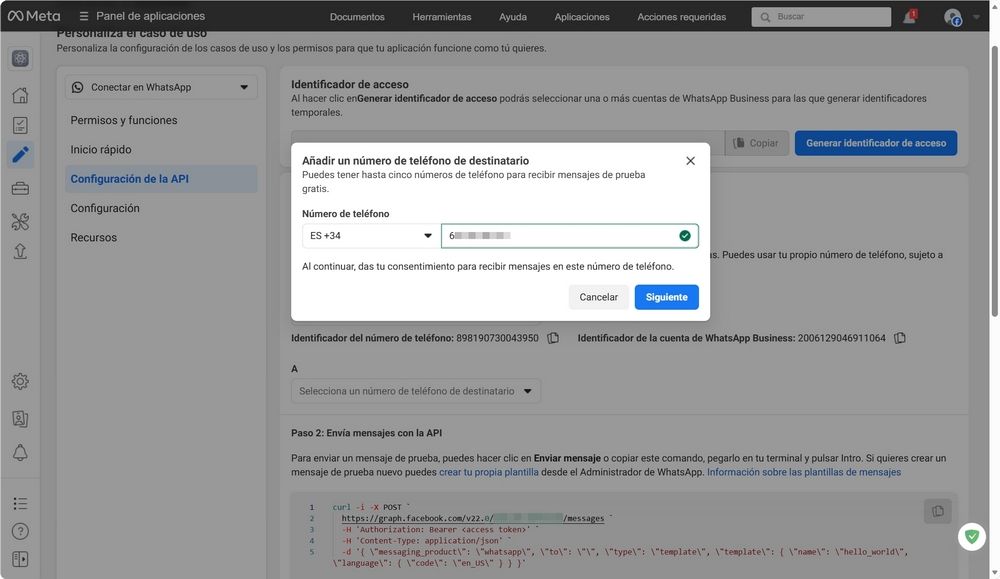 Crear API en WhatsApp 9