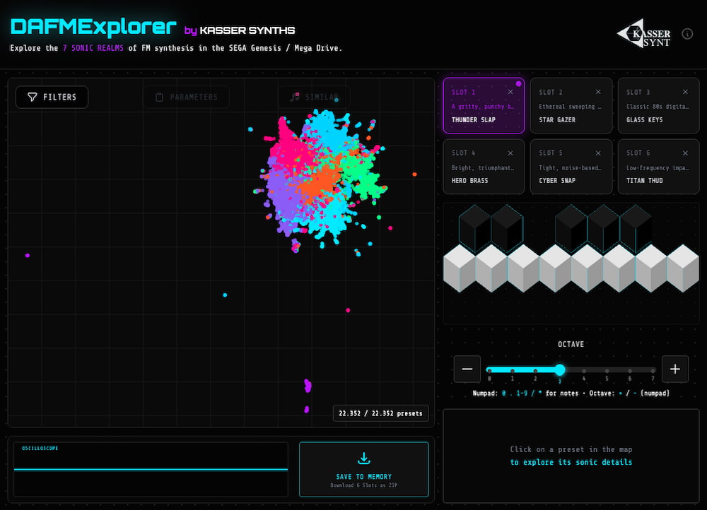 DAFMExplorer: una cartografía del sonido FM de Sega pasada por el filtro de la ciencia de datos