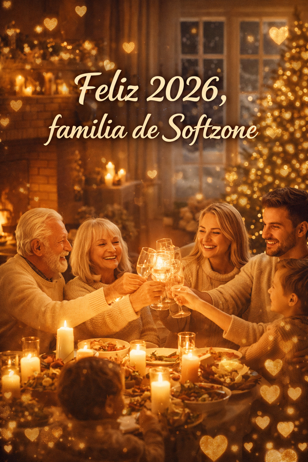 Postal navideña generada por ChatGPT dedicada a la familia