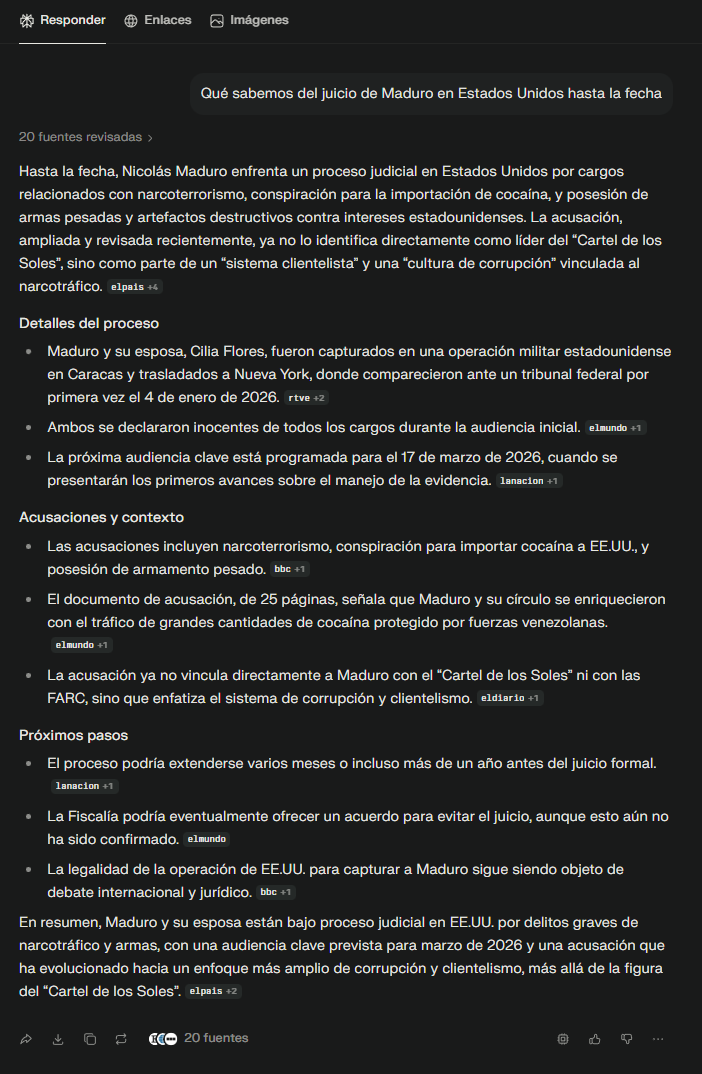 Respuesta actualizada de Perplexity sobre información real.