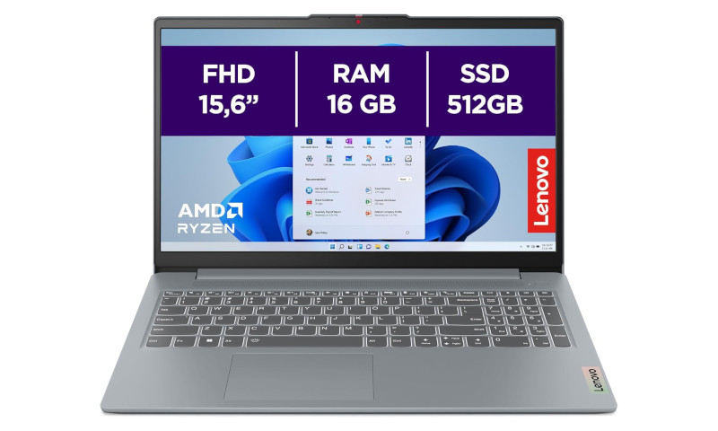 Lenovo IdeaPad Slim 3 Gen 8 – Ryzen 5 5625U, 16 GB RAM, 512 GB SSD (15,6″ FHD)