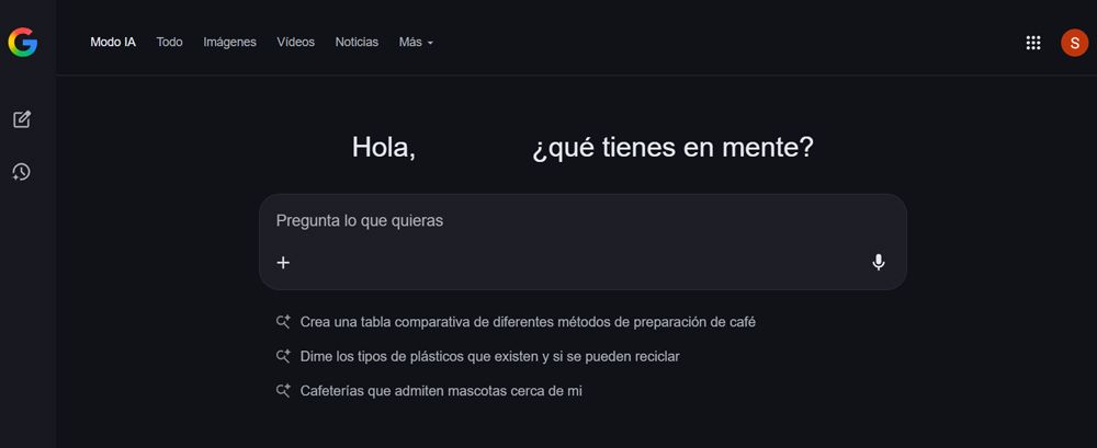 Modo IA activado en Google Chrome para navegar.