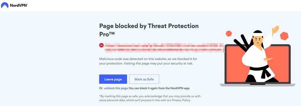 Protección contra amenazas Pro - Web bloqueada
