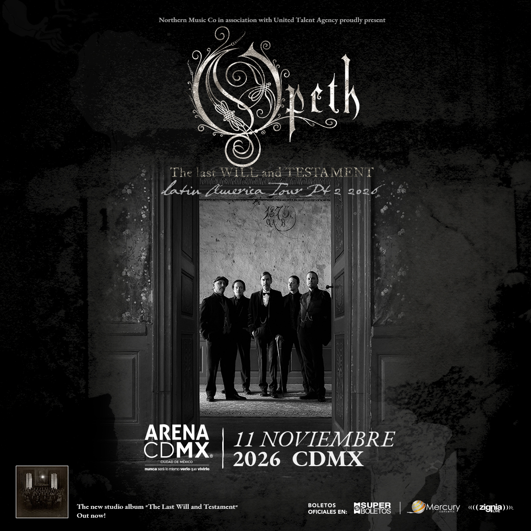 Opeth regresa a la Arena CDMX el 11 de noviembre de 2026 con The Last Will and Testament