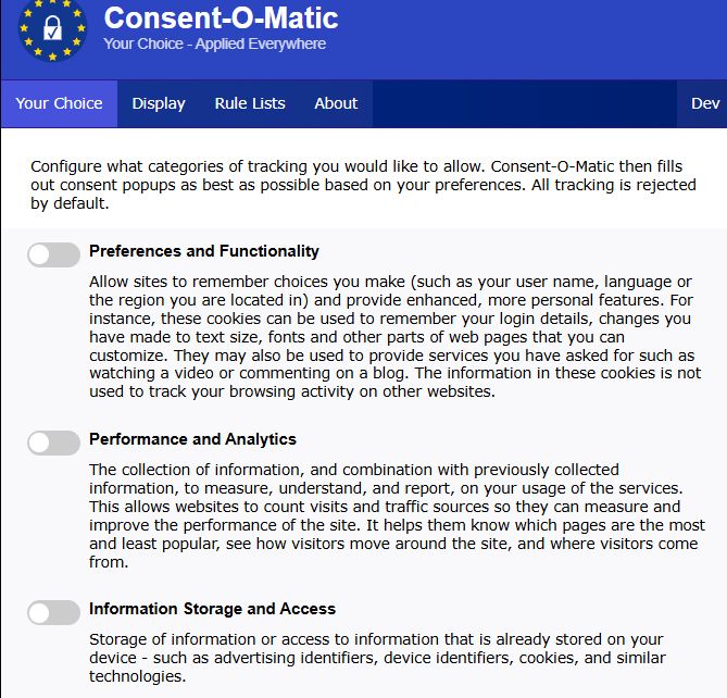 configuracion cookies extensión