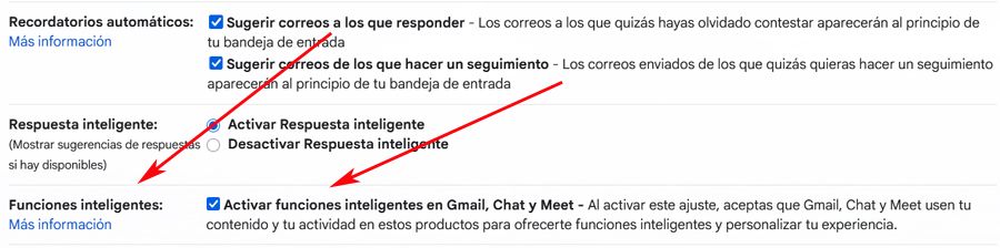 funciones inteligentes Gmail